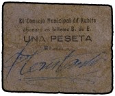 PAPER MONEY OF THE CIVIL WAR: ANDALUCÍA
Andalucia
1 Peseta. C.M. de RUBITE (GRANADA). RARO. Mont-1281 No reseña este valor; RGH-4610. MBC+.