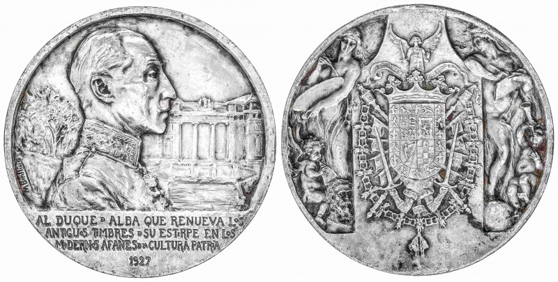 SPANISH MEDALS
Medalla. 1927. DUQUE DE ALBA. Anv.: AL DUQUE DE ALBA QUE RENUEVA...