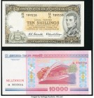 Australia Commonwealth Bank of Australia 10 Shillings ND (1961-65) Pick 33a R17 Very Fine-Extremely Fine; Belarus Belarus National Bank 10,000 Rublei ...