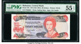 Bahamas Central Bank 20 Dollars 1974 (ND 1984) Pick 47b PMG About Uncirculated 55 EPQ. 

HID09801242017