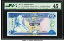 Cyprus Central Bank of Cyprus 20 Pounds 1.2.1992 Pick 56a PMG Choice Extremely Fine 45. 

HID09801242017