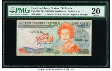 East Caribbean States Central Bank, St. Lucia 100 Dollars ND (1986-88) Pick 20l PMG Very Fine 20. 

HID09801242017