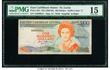East Caribbean States Central Bank, St. Lucia 100 Dollars ND (1988-93) Pick 25l1 PMG Choice Fine 15. 

HID09801242017
