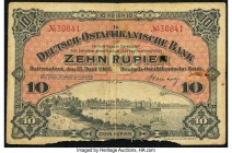 German East Africa Deutsch-Ostafrikanische Bank 10 Rupien 15.6.1905 Pick 2 Fine-Very Fine. Margin damage; small hole.

HID09801242017
