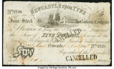 Great Britain Newcastle upon Tyne Joint Stock Banking Company 5 Pounds 1838 Pick Unlisted Fine. Stamped cancelled.

HID09801242017