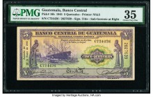 Guatemala Banco Central de Guatemala 5 Quetzales 29.1.1945 Pick 16b PMG Choice Very Fine 35. 

HID09801242017