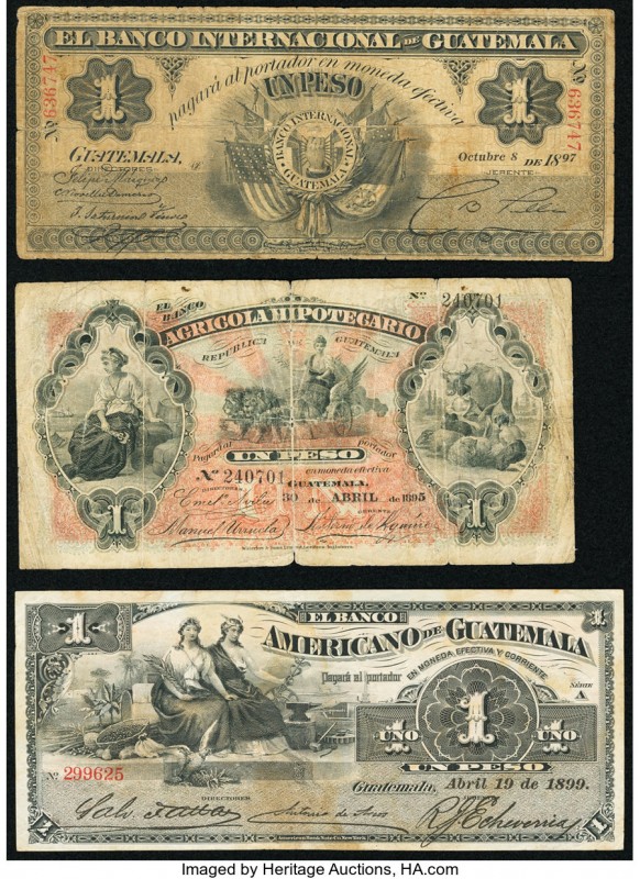 Guatemala Banco Agricola Hipotecario 1 Peso 30.4.1895 Pick S101a; Banco American...