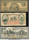 Guatemala Banco Agricola Hipotecario 1 Peso 30.4.1895 Pick S101a; Banco Americano De Guatemala 1 Pesos 19.4.1899 Pick S111a; Banco Internacional De Gu...