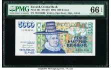 Iceland Central Bank of Iceland 5000 Kronur 29.3.1961 Pick 53b PMG Gem Uncirculated 66 EPQ. 

HID09801242017