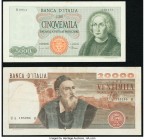 Italy Banca d'Italia 5,000; 20,000 Lira 20.8.1964; 20.12.1974 Pick 98a; 104 Two Examples Extremely Fine; Very Fine. Pick 104 has a tear and small hole...