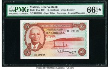 Malawi Reserve Bank of Malawi 10 Shillings 1964 Pick 2Aa PMG Gem Uncirculated 66 EPQ S. 

HID09801242017