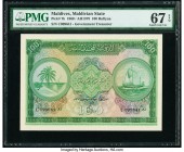 Maldives Maldivian State Government 100 Rufiyaa 1960 / AH1379 Pick 7b PMG Superb Gem Unc 67 EPQ. 

HID09801242017