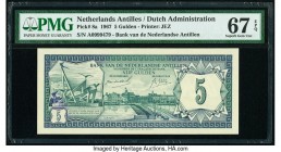 Netherlands Antilles Bank van de Nederlandse Antillen 5 Gulden 28.8.1967 Pick 8a PMG Superb Gem Unc 67 EPQ. 

HID09801242017