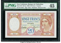 New Caledonia Banque de l'Indochine 20 Francs ND (ca. 1929) Pick 37b PMG Choice Extremely Fine 45. 

HID09801242017