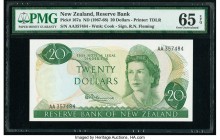 New Zealand Reserve Bank of New Zealand 20 Dollars ND (1967-68) Pick 167a PMG Gem Uncirculated 65 EPQ. 

HID09801242017