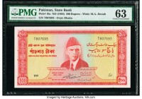 Pakistan State Bank of Pakistan 500 Rupees ND (1964) Pick 19a PMG Choice Uncirculated 63. Minor rust. Staple holes at issue. 

HID09801242017
