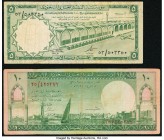 Saudi Arabia Saudi Arabian Monetary Agency 5; 10 Riyals AH1379 (1968); AH1379 (1961) Pick 12b; 8a Two Examples Fine. 

HID09801242017