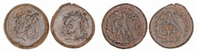Reino Ptolemaico de Egipto
AE-25. Lote de 2 monedas. A/Cabeza de Zeus a der. R/Águila. MBC-.