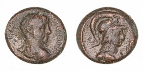 Heliogábalo
Tetradracma. AE. Antioquía. R/Atenea a der., fecha (L-E año 5). 9.81g. Emmet 2914. Escasa. BC/MBC-.