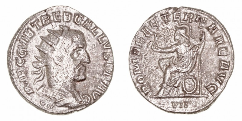 Treboniano Galo
Antoniniano. VE. R/ROMAE AETERNAE, en exergo VII. 3.64g. RIC.80...