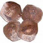Trachea. AE. (siglo X-XI). Lote de 4 monedas. BC.