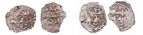 Fatimidas
Fracción de Dírhem. AR. Lote 2 monedas. Mit. pág. 115-119. BC a BC-.