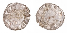 Corona Castellano Leonesa
Alfonso I de Aragón
Dinero. VE. Toledo. Sin estrella en los cuadrantes. 0.63g. AB.27. Escasa. BC-.