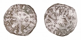 Corona Castellano Leonesa
Alfonso IX
Dinero. VE. ¿León?. Con león a der. en reverso. 0.76g. AB.121. BC-.