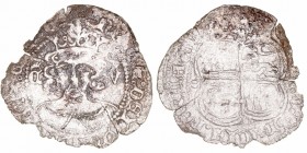 Corona Castellano Leonesa
Enrique II
Real de vellón. VE. Coruña. Con C y V coronadas a los lados del busto. En reverso tres roeles y C. 2.18g. AB.43...