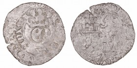 Corona Castellano Leonesa
Enrique II
Real de vellón. VE. Toledo. Con T y D (podría también ser una O) en eje vertical y puntos en el horizontal. 3.0...