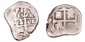 Felipe IV
Real. AR. Potosí E. (1654). Con PH sobre las columnas. 2.07g. Cal.1054. BC-.