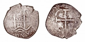 Carlos II
2 Reales. AR. Potosí (VR). (1686). 5.20g. Cal.617. BC-.