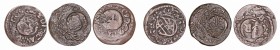 Carlos III Pretendiente
Ardite. AE. Lote de 3 monedas. 1701 y 1709 (2). Cal.46 y 48. BC-.