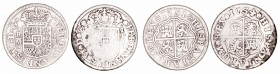 Fernando VI
Real. AR. Lote de 2 monedas. 1751 Madrid y 1754 Sevilla. BC+ a BC-.