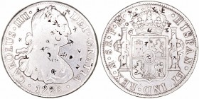 Carlos IV
8 Reales. AR. Méjico FM. 1798. Múltiples resellos chinos. 26.54g. Cal.692. (BC).