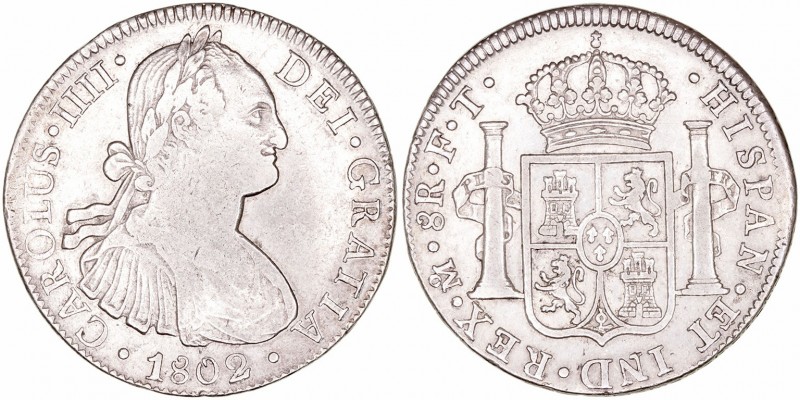 Carlos IV
8 Reales. AR. Méjico FT. 1802. 26.84g. Cal.698. MBC.