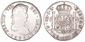 Fernando VII
8 Reales. AR. Potosí JL. 1825. 26.94g. Cal.618. MBC+.