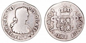 Fernando VII
1/2 Real. AR. Méjico HJ. 1810. 1.53g. Cal.1338. Corte en cospel. (BC).