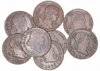 Fernando VII
2 Maravedís. AE. Segovia. Lote de 8 monedas. 1825, 1827, 1828, 1829, 1830, 1831, 1831, 1832 y 1833. MBC a BC.