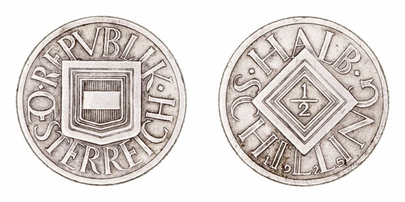 Austria 
1/2 Shilling. AR. 2.93g. MBC.