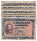 Banco de España
25 Pesetas. 12 octubre 1926. Serie B. Lote de 20 billetes. ED.325a. Imprescindible examinar. BC- a RC.