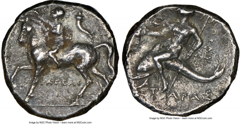 CALABRIA. Tarentum. Ca. 281-240 BC. AR stater or didrachm (19mm, 6.02 gm, 3h). N...