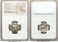 LUCANIA. Velia. Ca. 300-280 BC. AR nomos or didrachm (22mm, 7.22 gm, 11h). NGC VF 4/5 - 3/5, edge cut. Philistion group. Head of Athena right, wearing...