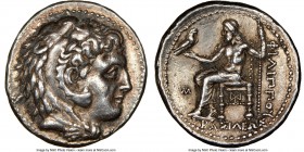 MACEDONIAN KINGDOM. Philip III Arrhidaeus (323-317 BC). AR tetradrachm (27mm, 17.15 gm, 7h). NGC Choice XF 5/5 - 4/5, Fine Style. Babylon. Head of Her...