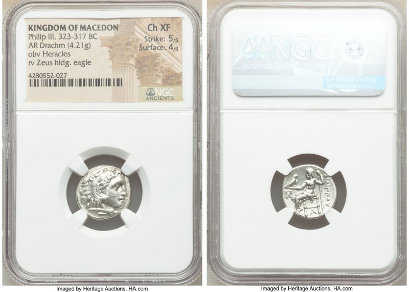 MACEDONIAN KINGDOM. Philip III Arrhidaeus (323-317 BC). AR drachm (17mm, 4.21 gm...