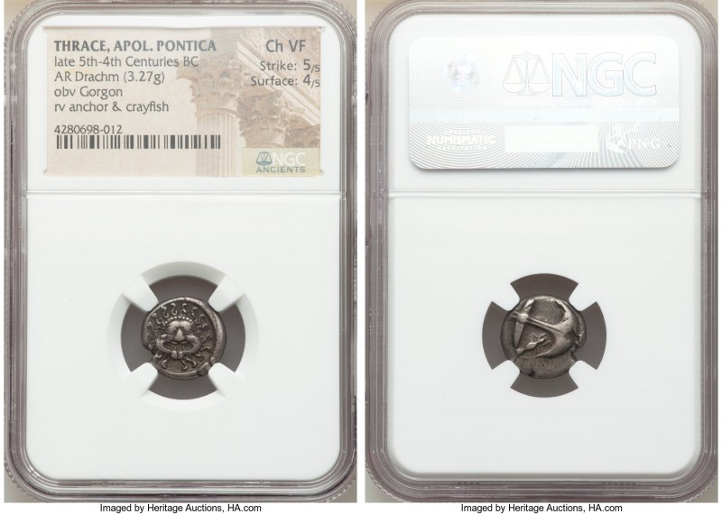 THRACE. Apollonia Pontica. Ca. late 5th-4th centuries BC. AR drachm (14mm, 3.27 ...