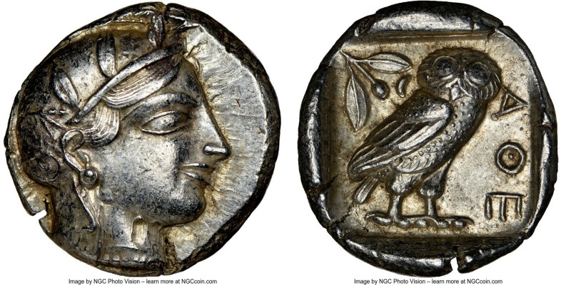 ATTICA. Athens. Ca. 455-440 BC. AR tetradrachm (25mm, 17.21 gm, 10h). NGC Choice...