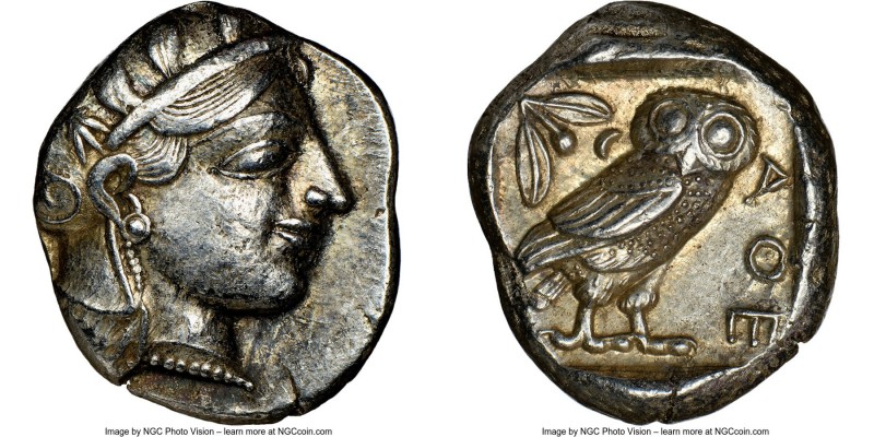 ATTICA. Athens. Ca. 455-440 BC. AR tetradrachm (25mm, 17.20 gm, 1h). NGC Choice ...
