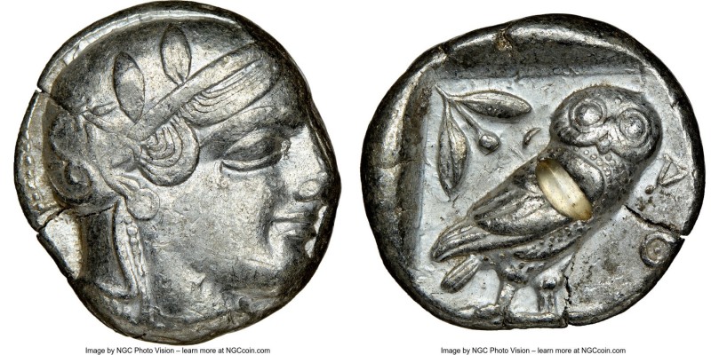 ATTICA. Athens. Ca. 455-440 BC. AR tetradrachm (23mm, 17.14 gm, 10h). NGC XF 4/5...