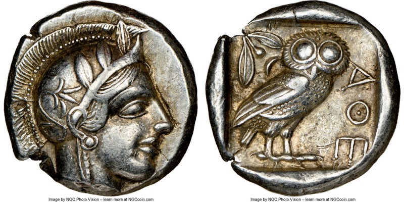 ATTICA. Athens. Ca. 440-404 BC. AR tetradrachm (24mm, 17.07 gm, 6h). NGC Choice ...